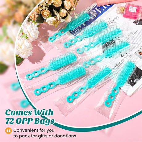 72 pcs Bulk Hair Brushes - Hair Brush Bulk Nylon Brush with Ventilated Hair Brush - For Curly Hair, Wavy Hair, Blow-Drying, Parting, Styling, Detangling Hair - Suitable for Travel, Home, Hotel