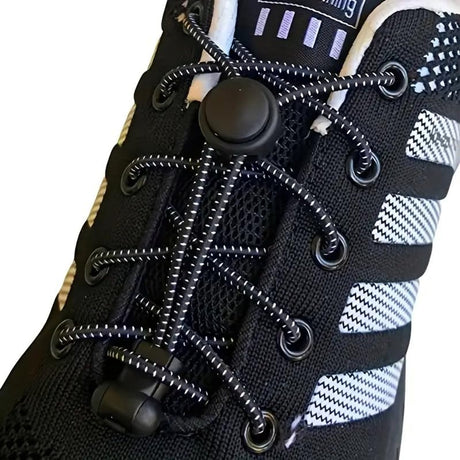 Sneaker Laces 120CM suitable for Sneakers - Elastic laces without a knot - Suitable for students and adults - With strong buckle and quick-release function (Light gray)