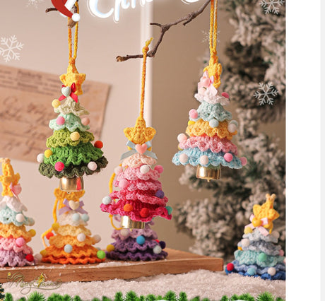 Christmas Decorations - Crochet Christmas Tree Bell Decorations - Small Christmas Decorations - Car Decorations - Christmas Tree Decorations - Ornaments - Specimens - Style F