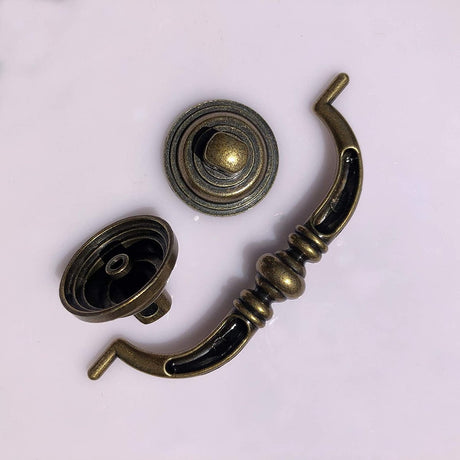 10 Pieces 4.25 Inch Center Hole Shabby Chic Drawer Pulls - Antique Bronze Kitchen Cabinet Pulls with Buckles (108mm/Antique Bronze)