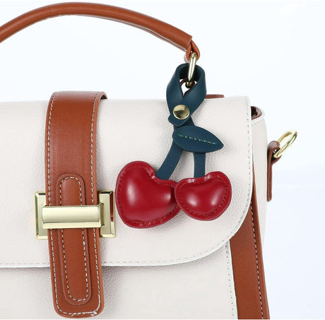 Bag Charms - Cute Leather Cherry Shape Pendant PU Cherry Bag Charms - for Bags - Suitable for Women and Girls