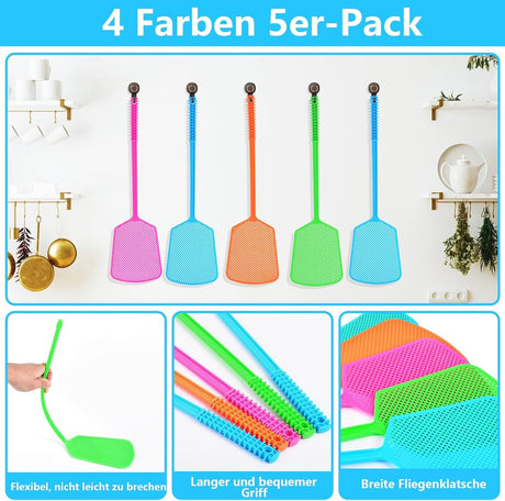 Fly Swatters - Fly Swatters - Mosquito Repellent - 5 Stable Fly Swatters