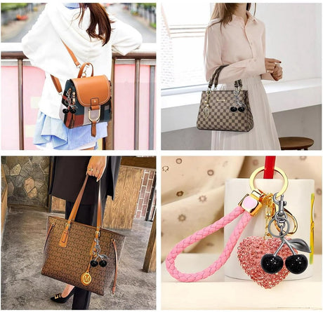 Cherry Charm Keychain - Fashion Accessory for Women's Bags - Suitable for Car Keyrings
