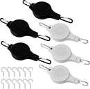 Plant Hooks - Retractable Plant Hanger - Easy-Access Hanging Flower Baskets - For Garden Baskets, Pots, and Feeders - Pack of 6