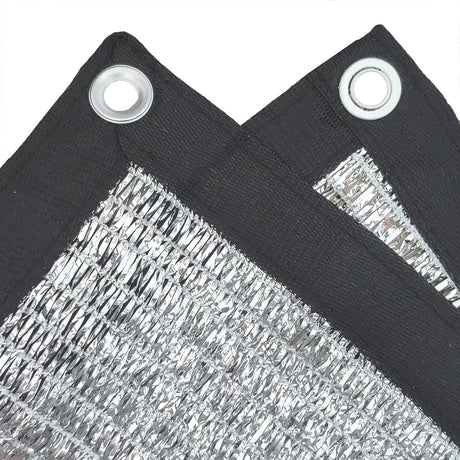 Reflective Aluminum Curtain Net with Eyelets - Sun Protection Cover - 6.5 ft x 6 ft