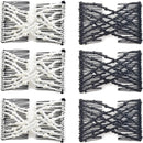 6-Pack Pearl Hair Combs - Elastic Magic Hairpins - Hair Clamps - Hair Clip - Black & White - For All Hair Types