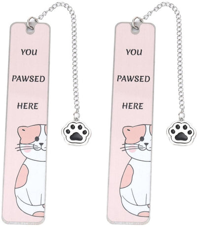 Bookmarks - Set of 2 - Cat Bookmarks - Gifts for Cat Lovers - Cute Bookmarks - Bookmark Gifts for Book Lovers - Reading Bookmarks - Gifts for Boys, Girls, Kids & Friends - Stainless Steel (Style B)