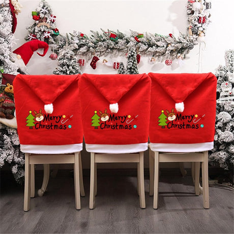 Chair Covers (5 Pieces) - Dining Chair Cover - Sofa Cover - Chair Covers - Christmas Chair Covers - Perfect for Christmas Holiday Dining Table and Chair Decorations - Home Kitchen Party Decorations