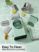 Rotating Cheese Grater with 3 Blades & Collection Tray - Multifunctional Cheese Grater - Includes Suction Cup for Stable Use - For Cheese, Vegetables & Nuts