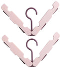Folding Clothes Rack (Two-Piece Pack) - Hanging Clothes Rack - Portable Folding Hanger with Hook - Ideal for Travel, Campers, Travelers and Small Spaces - Pink