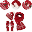 Warm hat, scarves and gloves - Set of 3 - Women's scarf - Warm hat with fleece lining - Knitted hat with pompoms - Warm scarf - Warm gloves - Christmas accessories - Christmas gift - Gifts for family and friends (White)