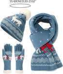 Warm hat, scarves and gloves - Set of 3 - Women's scarf - Warm hat with fleece lining - Knitted hat with pompoms - Warm scarf - Warm gloves - Christmas accessories - Christmas gift - Gifts for family and friends (White)