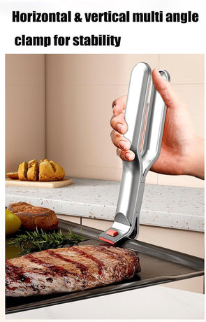 Barbecue Tongs - Anti-Scorch Clamps - Pack of 2 - Stainless Steel Anti-Scorch Clamps - Use to remove hot plates, bowls, pizza pans, etc. with food from microwaves and air fryers.