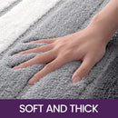 Living room carpet - Bathroom carpet - Non-slip bath mat - 40 x 60 cm - Absorbent underlay - Machine-washable carpet with soft water microfiber - Suitable for bathtubs, showers, Gray