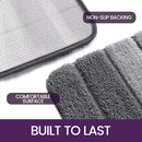 Living room carpet - Bathroom carpet - Non-slip bath mat - 40 x 60 cm - Absorbent underlay - Machine-washable carpet with soft water microfiber - Suitable for bathtubs, showers, Gray