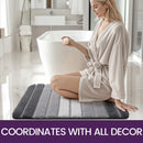 Living room carpet - Bathroom carpet - Non-slip bath mat - 40 x 60 cm - Absorbent underlay - Machine-washable carpet with soft water microfiber - Suitable for bathtubs, showers, Gray