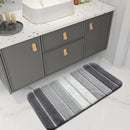 Living room carpet - Bathroom carpet - Non-slip bath mat - 40 x 60 cm - Absorbent underlay - Machine-washable carpet with soft water microfiber - Suitable for bathtubs, showers, Gray