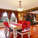 Chair Covers (4 Pieces) - Dining Chair Cover - Sofa Cover - Chair Covers - Christmas Chair Covers - Santa Claus and Snowman Red Hat Christmas Chair Back Cover Set - Perfect for Christmas Holiday Dining Table and Chair Decorations - Home Kitchen Party Deco