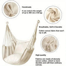Hanging Chair - Portable Hammock - Comfortable Patio Chair - Suitable for Indoor and Outdoor Use - Maximum Load Capacity 100kg（White, without cushion）