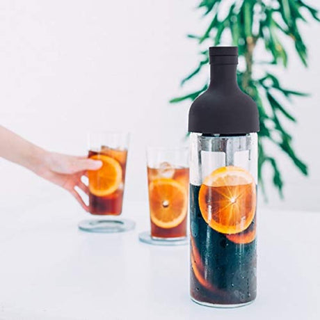 Cold Brew Coffee Pot - 1000 ml Glass Carafe with Infuser - For Iced Coffee & Iced Tea - Easy to Fill and Clean - Brown