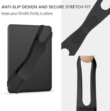 2-Pack Hand Rests for E-Readers & Tablets - Non-Slip & Comfortable to Hold - Suitable for 4.7-8 Inch Screens - Black + Black