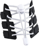 Sneaker Laces 120CM suitable for Sneakers - Elastic laces without a tie - Suitable for students and adults - With strong buckle and quick-release function (White)