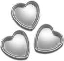 Heart-shaped baking tins - Aluminum baking tins - Valentine's Day, weddings, birthdays, etc. (Set of 3 heart-shaped baking tins, 20 x 5 cm)