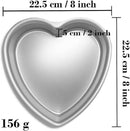 Heart-shaped baking tins - Aluminum baking tins - Valentine's Day, weddings, birthdays, etc. (Set of 3 heart-shaped baking tins, 20 x 5 cm)