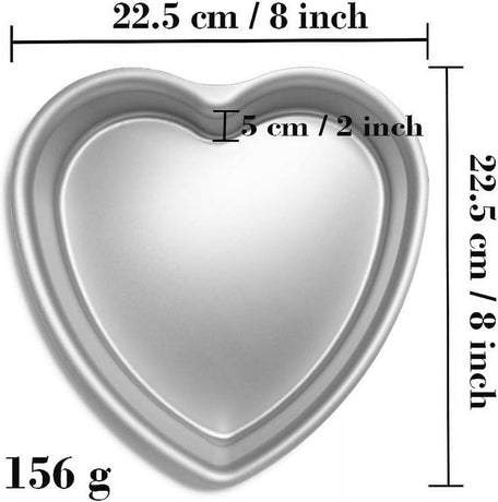 Heart-shaped baking tins - Aluminum baking tins - Valentine's Day, weddings, birthdays, etc. (Set of 3 heart-shaped baking tins, 20 x 5 cm)