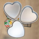Heart-shaped baking tins - Aluminum baking tins - Valentine's Day, weddings, birthdays, etc. (Set of 3 heart-shaped baking tins, 20 x 5 cm)