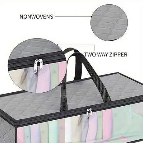 Cap Storage Bag | Set of 2 Storage Bag / Storage Sleeve - for baseball caps and other caps | Cap Organizer with 2 Handles for Closet | Moisture Protection - Gray