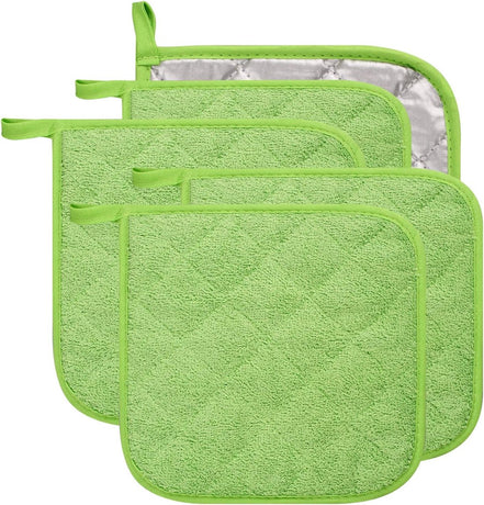 Placemat - Set of 5 Insulation Mats for the Kitchen - Heat Resistant Insulation Mats - Large Coasters for Daily Cooking and Baking (Dimensions: 6.5 x 6.5 Inches, Color: Light Green)