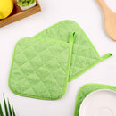 Placemat - Set of 5 Insulation Mats for the Kitchen - Heat Resistant Insulation Mats - Large Coasters for Daily Cooking and Baking (Dimensions: 6.5 x 6.5 Inches, Color: Light Green)