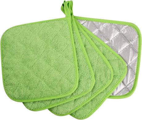 Placemat - Set of 5 Insulation Mats for the Kitchen - Heat Resistant Insulation Mats - Large Coasters for Daily Cooking and Baking (Dimensions: 6.5 x 6.5 Inches, Color: Light Green)