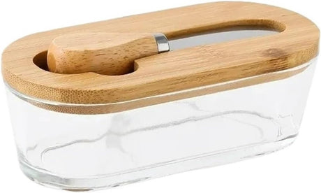 Airtight Containers - Airtight Containers with Butter - Airtight Containers with Cheese - With Butter Knife - Unbreakable Glass Food Containers - With Silicone Sealing Ring - Kitchen Butter Container (Type A)