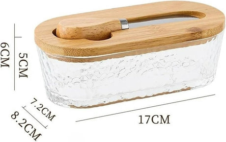 Airtight Containers - Airtight Containers with Butter - Airtight Containers with Cheese - With Butter Knife - Unbreakable Glass Food Containers - With Silicone Sealing Ring - Kitchen Butter Container (Type A)