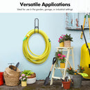 Garden Hose Hanging System - Wall Mount for Neat Storage - Stainless Steel Frame - Black