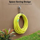 Garden Hose Hanging System - Wall Mount for Neat Storage - Stainless Steel Frame - Black