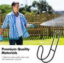 Garden Hose Hanging System - Wall Mount for Neat Storage - Stainless Steel Frame - Black