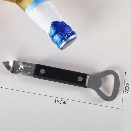 Bottle Opener - Manual Can Opener - Perforated Bottle Opener - Double Ended Wall Mounted Bottle Opener - Stainless Steel Bottle Opener for Beer and Cans - Small Bottle Opener - Suitable for Camping and Travel Use