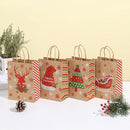 Gift Bags - 8 pieces - Christmas gift bags - Paper gift bags - Christmas gift bags - Kraft paper bags - Suitable for Christmas Eve and Christmas gift wrapping