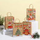 Gift Bags - 8 pieces - Christmas gift bags - Paper gift bags - Christmas gift bags - Kraft paper bags - Suitable for Christmas Eve and Christmas gift wrapping