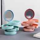 Jewelry Box - Foldable Storage Box - Rotating Jewelry Box with Multiple Layers - Elegant Storage Box for Earrings - Dust-free and Compact - Suitable for Earrings and Jewelry (Pink)