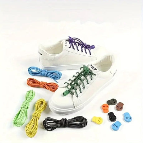 Sneaker Laces 120CM suitable for Sneakers - Elastic laces without a knot - Suitable for students and adults - With strong buckle and quick-release function (red)