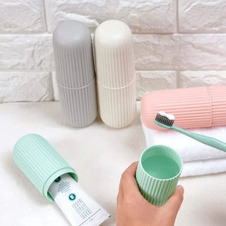 4-Piece Pack - Travel Toothbrush Holder - Portable - Travel Mouthwash Cup - Multifunctional Storage Box