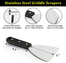 Spatulas - Pan Scrapers 2-Piece Set - For Food Processing and Cleaning - Perfect for Teppanyaki Flat Top Grills Indoor and Outdoor