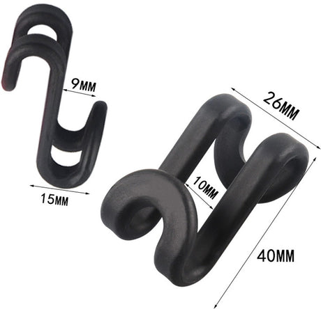 Hanger Hooks | Hooks - S-Hook Hangers - Black - Pack of 100 - Coat Hooks - Space-Saving Hanger Connector Hooks - Plastic Hanger Connectors - Ideal for Organizing Your Wardrobe
