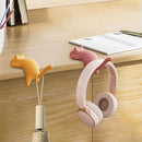 Hooks - 4-Pack - Cat Shape - Backpack Hooks - Non-Slip Hooks - No Drilling Required - Compact and Portable - Suitable for office, home, etc., and can also be used for home decoration. (Black + Off-White + Yellow + Pink)