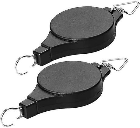 Extendable Hanging Basket Rack - Perfect for garden baskets, planters, and feeders. Hang high and pull down - Pack of 2