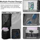 Backpack - Sports Bag - Travel Bag - Training Bag - Swimming Bag - 30*15*45cm - Mesh Material - Drawstring Design - Side Storage Space - Unisex - Suitable for Fitness, Swimming, Travel, Dancing, Camping（Gray）